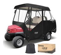 10L0L Enclos de voiturette de golf 2 + 2 passagers pour voiture-club Precedent/Tempo/Onward, housse de pluie imperméable 600D pour voiturette de golf avec fenêtres transparentes à 4 côtés, porte