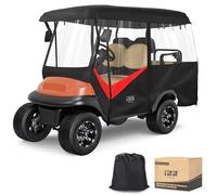 10L0L Enclos de voiturette de golf pour 4 passagers - Ajustement de toit de 218,4 cm, housse universelle pour voiturette de golf Yamaha, club, EZGO, housse de pluie imperméable 600D, panneau de feux
