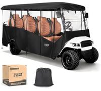 10L0L Enclos de voiturette de golf pour 8 passagers Tempo/Onward-Toit-359,9 cm 600D imperméable à l'eau et à la neige Housse de pluie pour buggy de golf robuste avec fenêtres en PVC transparent et