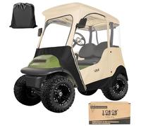10L0L Enclos pour Chariot de Golf de Luxe pour 2 passagers, Club, Voiture Precedent, Housse de Protection imperméable 600D sur Les 4 côtés, Toit jusqu'à 150 cm de Long (Beige)