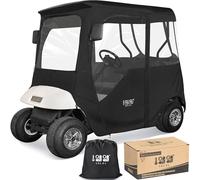 10L0L Enclos pour voiturette de Golf de Luxe pour 2 passagers, Compatible avec Les poussettes de Golf EZGO TXT RXV, étanche 600D, Housse de Rangement Portable, Noir/Transparent, 150 cm