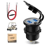 10L0L Golf Cart Chargeur rapide 3.1 double USB, 2 en 1 ports USB et affichage LED, compteur de tension universel pour Club Car, EZGO et Yamaha, coque en métal, prise de charge sûre 9 V-48 V entrée de