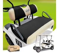 10L0L Golf Cart Seat Cover Set Fit for EZGO TXT & RXV, EZGO Bench Seat Cover Washable Breathable Polyester Mesh Cloth Gray/Black/Yellow/Beige