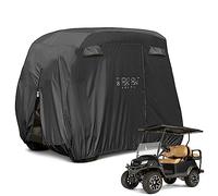 10L0L Housse de Chariot de Golf, 400D, imperméable, Coupe-Vent, résistante au Soleil, avec 3 Portes à Fermeture éclair, 2/4 passagers, Convient pour EZGO, Club Car, Yamaha et Autres modèles, Noir