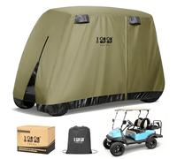 10L0L Housse de chariot de golf pour 2/4/4 + 2 passagers pour Yamaha EZGO, housse de chariot de golf en polyester 420D, imperméable, coupe-vent, durable avec 3 portes à fermeture éclair pour une