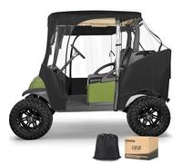 10L0L Housse de Chariot de Golf pour 2 Passenger Club Car DS et Precedent - Imperméable, Coupe-Vent, Tissu Oxford - 4 côtés - Protection complète - Boîtier de Chariot de Golf (Noir/Transparent)