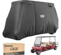 10L0L Housse de chariot de golf pour 4 + 2 passagers pour Yamaha EZGO, Club Car, housse imperméable 420D en polyester durable avec trois portes à fermeture éclair, coupe-vent, résistante au soleil,