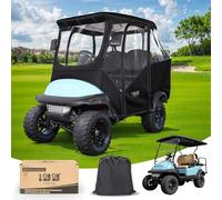 10L0L Housse de protection pour voiturette de golf 4 passagers pour Club Car Precedent - Toit court Deluxe 600D amélioré imperméable transparent avec 4 fermetures éclair robustes