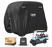 10L0L Housse de voiturette de golf pour 4 passagers EZGO, Club Car, Yamaha, imperméable 400D, coupe-vent, résistante au soleil, en polyester toutes saisons, avec trois portes à fermeture éclair - Noir