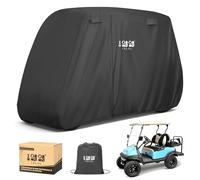 10L0L Housse de voiturette de golf pour 4 passagers EZGO, Club Car, Yamaha, imperméable 400D, coupe-vent, résistante au soleil, en polyester toutes saisons, avec trois portes à fermeture éclair - Noir