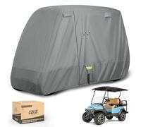 10L0L Housse de voiturette de Golf Universelle 2/4 passagers pour Yamaha ezgo Club Car, Housse de Rangement extérieure 600D imperméable, Coupe - Vent et Solaire 3 Zip, Gris