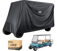 10L0L Housse universelle 6 (4 + 2) passagers pour voiturette de golf Yamaha EZGO, club, voiture, 600D, imperméable, coupe-vent, avec 3 fermetures éclair (noir)