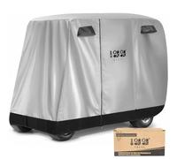 10L0L Housse universelle pour voiturette de golf de 2 à 4 passagers pour Yamaha, EZGO, Club Car, imperméable, résistante au soleil et durable, blanc argenté