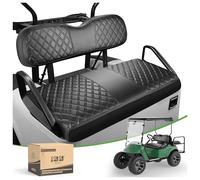 10L0L Housses de siège de voiturette de golf pour sièges avant EZGO TXT - Cuir vinyle imperméable avec sangles réglables et boucle rétractable, pas besoin d'agrafeuse