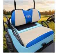 10L0L Housses de siège pour voiturette de golf, parfaites pour Yamaha Club Car Precedent, coussin de siège avant original, tissu respirant, garde au frais en été, facile à installer (beige + bleu)
