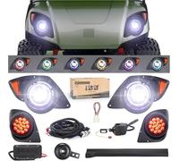 10L0L Kit de phares et feux arrière pour chariot de golf Yamaha G29 Drive à partir de 2007, kit d'éclairage de rue de luxe avec feux de circulation diurnes RVB, clignotants, interrupteur, klaxon, feux