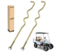 10L0L Kit de tige de maintien de batterie pour chariot de golf avec écrous de verrouillage, lot de 2 tiges d'arrimage de batterie de type S pour Club Car Precedent Electric 2008.5-Up, remplace OEM