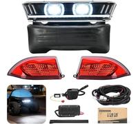 10L0L Kit d'éclairage de chariot de golf de luxe pour Club Car Precedent 2004-2019, 12 V-60 V avec phare DRL, feu arrière, clignotants, interrupteur, klaxon, plaquette de frein, fonction d'éclairage