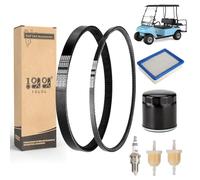 10L0L Kit Tune Up pour chariot de golf avec courroie d'entraînement et démarreur générateur de courroie pour Club Car DS Gas modèle W/FE290 FE350 Kawasaki avec filtre à air, filtre à huile, bougie