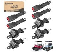 10L0L Lot de 4 ceintures de sécurité universelles rétractables pour voiturette de golf Yamaha, EZGO, Club Car, s'adapte aux sièges avant et arrière (support non inclus)