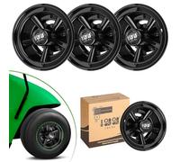 10L0L Lot de 4 enjoliveurs de roue de chariot de golf 20,3 cm pour Yamaha/Club Car/EZGO (Noir)