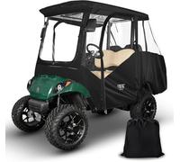 10L0L Paroi de conduite de voiturette de golf pour 4 passagers pour Yamaha G14 G16 G22 G29 Drive2 avec fermeture éclair robuste, housse de pluie 600D pour voiturette de golf avec pare-brise enroulable