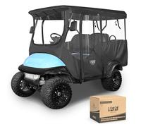 10L0L Paroi de golf pour 4 passagers - Pour voiture-club Precedent/Onward/Tempo avec toit étendu de 240 cm, fenêtre transparente à 4 côtés - Housse de pluie 600D résistante au vent et imperméable
