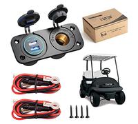 10L0L Prise allume-cigare pour chariot de golf et charge rapide USB étanche avec double port USB - Panneau universel pour EZGO Club Car Yamaha