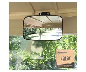 10L0L Rétroviseur panoramique convexe universel réglable pour voiturette de golf, rétroviseur golfette compatible avec Yamaha, EZGO et Club Car