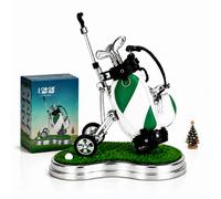 10L0L Support pour stylos de golf avec 3 stylos en forme de club et chariot mobile, mini sac de golf pour décor de bureau, cadeaux drôles pour hommes, papa, patron, fournitures de bas de Noël pour les