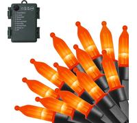 10M 100 LED Guirlande lumineuse batterie 8 modes avec minuterie PVC étanche Eclairage de Noël Intérieur Jardin Fête Eclairage de Noël Décoration, Orange