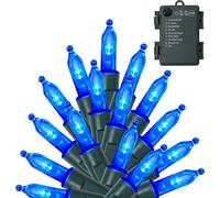 10M 100 LED Guirlande lumineuse batterie 8 modes avec minuterie PVC étanche Eclairage de Noël Intérieur Jardin Fête Eclairage de Noël Décoration, Bleu