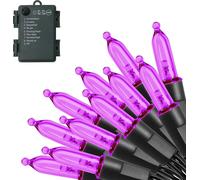 10M 100 LED Guirlande lumineuse batterie 8 modes avec minuterie PVC étanche Eclairage de Noël Intérieur Jardin Fête Eclairage de Noël Décoration, Violet