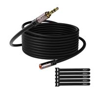 10m 3.5mm Stereo Jack Extension Cable Male to Female Audio Extension Cable Headphone Extension Cable OFC Core Black (with 5 Cable Ties)