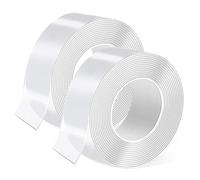 10m Adhésif Double Face, 2 Ruban Nano Tape, épaisseur de 2mm, Adhérence Forte, Amovible Sans Laisser de Traces et Lavable, Adapté pour les Murs Photos, Cuisine, Maison, Voiture Ou L'extérieur (5mx3cm)