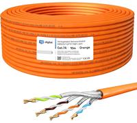 10M Cat.7A Câble Réseau Lan Câble De Pose Awg 23 Cuivre Pur S/Ftp Pimf Lszh Sans Halogène Rohs-Compliant Câble D'Installation Ethernet Câble De Données Poe 10Gbit/S . 1200Mhz Orange[L1401]