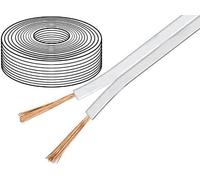 10m de Cable de haut parleurs 2x0.5mm2 - OFC - Blanc