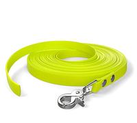 10m de Laisse à Pister, Laisse de Chien, 1 Mousqueton, Jaune Fluo, très Solide, résistant à la saleté et à l'eau