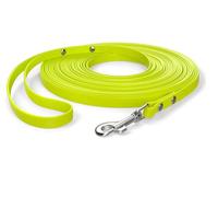 10m de Laisse à Pister, Laisse de Chien, dragonne, Jaune Fluo, Extra étroite, résistante à la saleté et à l'eau