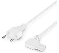10m Electric Cable Plug Type C Euro Plug to C7 Plug Inclined 90° Euro Cable 8 Small Appliances Cable Receiver DVD Blu-Ray TV Appliances Power Supplies White