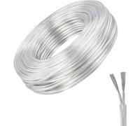 10M Electric Wire Transparent 2 Wires 0.75mm² Flat Flexible PVC Copper Cable High Temperature Resistance Twin Cable for Dry Environments and Electrical Accessories Small
