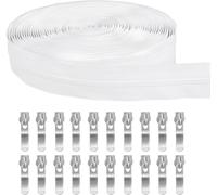 10m Fermeture Eclair en Nylon, #4 Fermeture à Glissière en Plastique à Extrémité Ouverte, Fermeture Eclair de Séparation Légère avec 20 Curseurs Argentés pour Jackets Doudounes Manteaux
