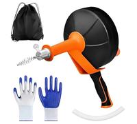 10m Furet Deboucheur Canalisation, Déboucheur Canalisation, Furet Electrique Avec Gants - Spirale De Nettoyage De Canalisations Pour Cuisine, La Salle De Bain, L'Égouttement Et L'Évier