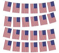 10m Guirlande de Drapeau Amérique avec 30 Double Face Drapeaux Mat Polyester, Personnalisable,pour Oktoberfest Compétitions Européennes de Football,Décoratifs d'extérieur Amérique