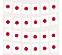 10m Guirlande de Drapeau Japon avec 30 Double Face Drapeaux Mat Polyester, Personnalisable,pour Oktoberfest Compétitions Européennes de Football,Décoratifs d'extérieur Japon