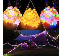 10M Guirlande Lumineuse Solaire Boule Extérieure, 100 LEDs lumière chaude couleur Changement de couleur IP44 Étanche Solar Powered Ball String Light pour Jardin, Terrasse, Balcon, Mariage.