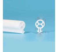 10m O Type Plastique Acier Porte Fenêtre Bande D'étanchéité Silicone Caoutchouc Porte Fenêtre Joint Boudin Ampoule Creuse Barb Joint Tubulaire-Blanc OX S,5M
