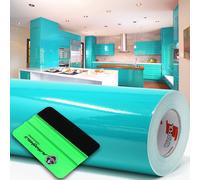 10m Oracal 621 Brillant 054 Turquoise Traceur + Raclette Film Autocollant