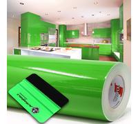 10m Oracal 621 Brillant 064 Jaune-Vert Film pour Découpe + Raclette Meubles