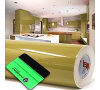 10m Oracal 621 Brillant 091 Or Métallique Traceur + Raclette Film Autocollant